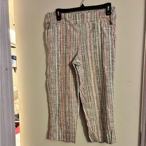 EUC N Touch Vibrant Striped Capri Pull On Pants